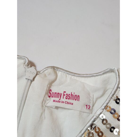 Sunny Fashion Girls Size 12 Dress – Rainbow Colors - Picture 3 of 8